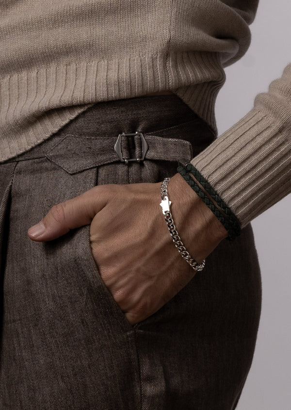 Suede Bracelet – Dark Green / One Row