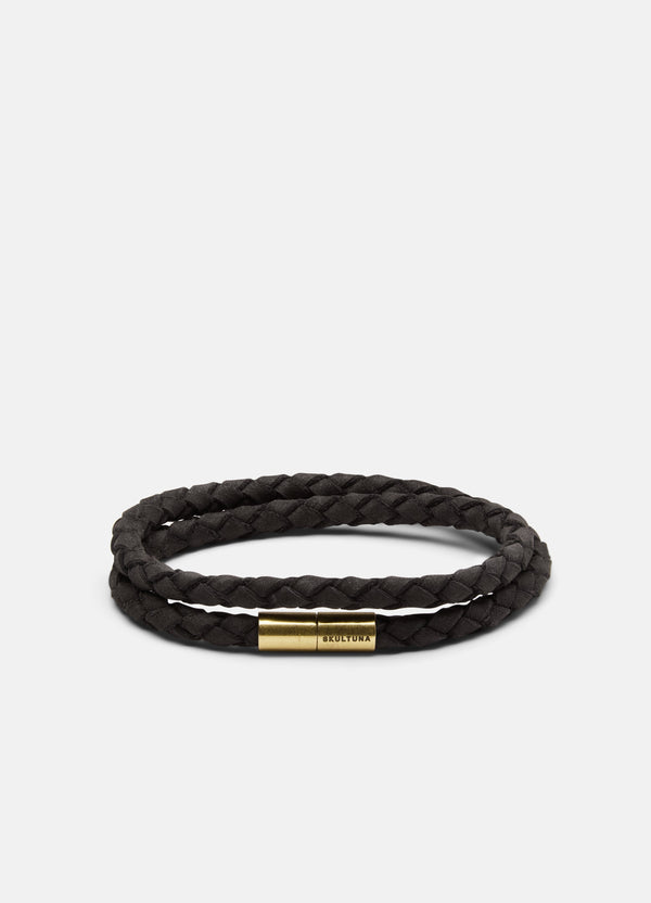 Suede Bracelet – Black & Brass