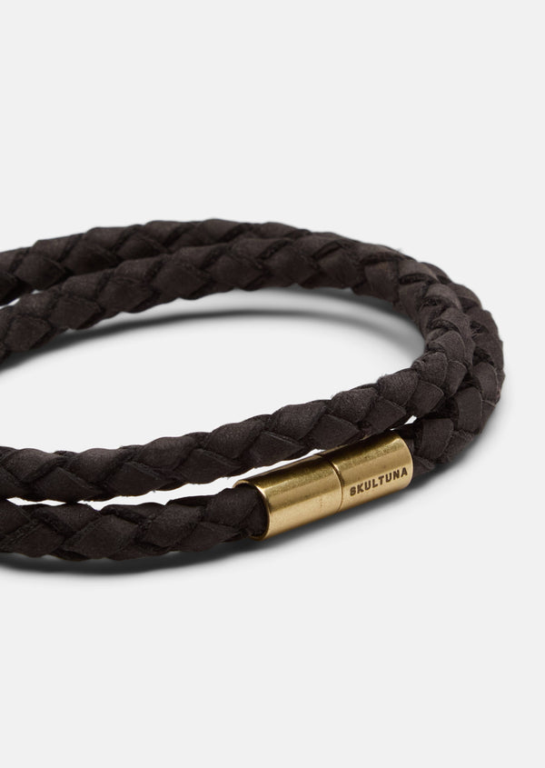 Suede Bracelet – Black & Brass