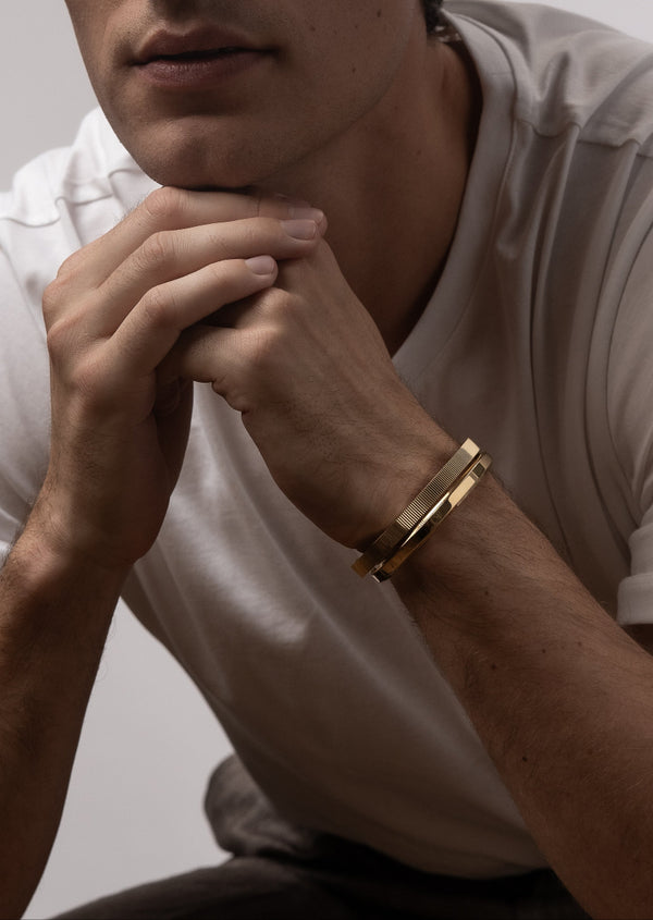 Ribbed Cuff - Gold Plated
