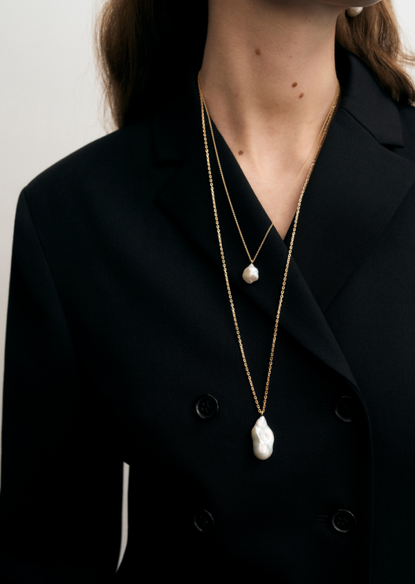 Perle Nuit Baroque Necklace - Gold Vermeil