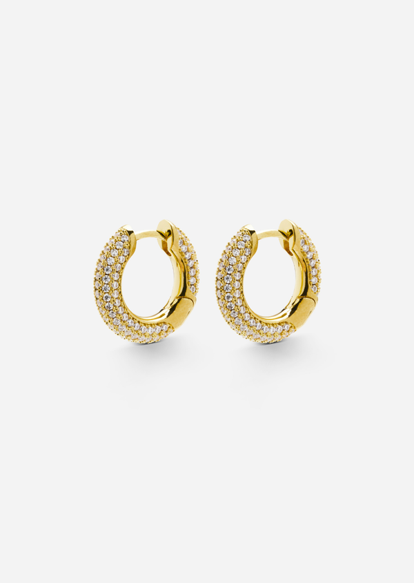 Simplicity Pavé Hoop Earrings - Gold Plated - Small