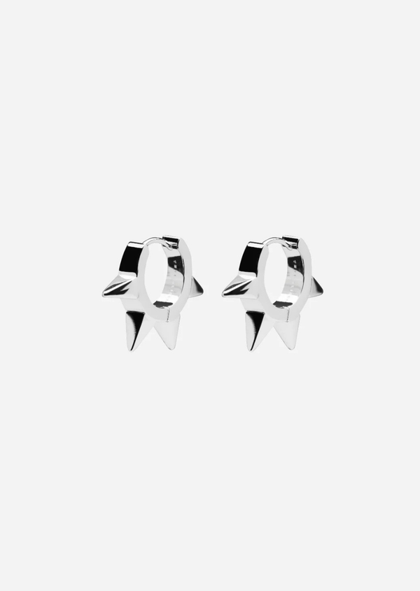 4 Spike Hoops - Silver Plated