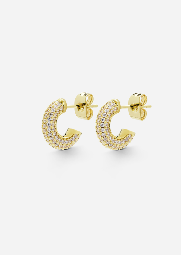 Simplicity Pavé Huggies - Gold Plated