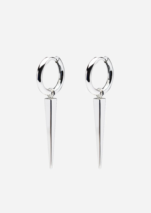 Spike Hoops - Silver Plated