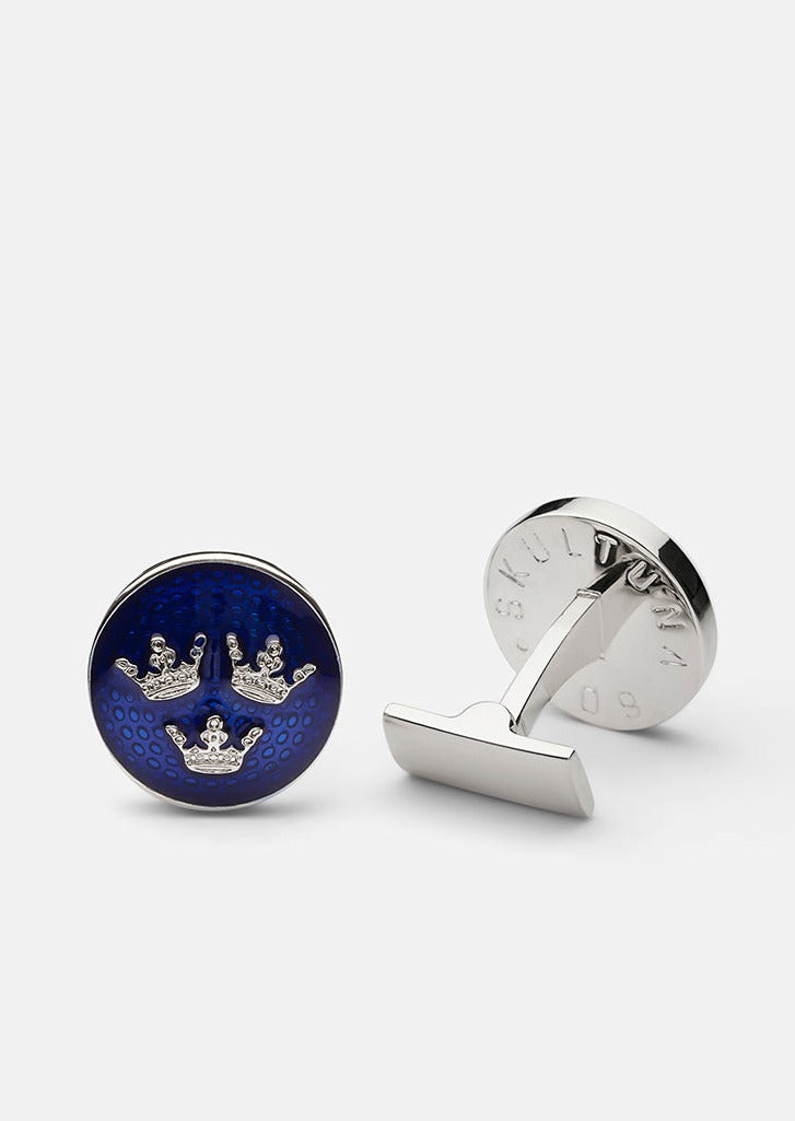 Deals Belgian Crown Cuff Links Enamelled & Gold Plated