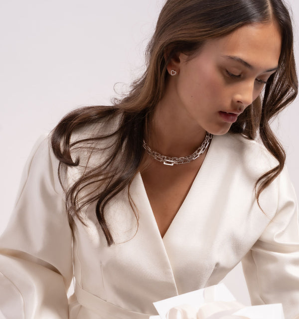 Pavé Symbol - Heart Earrings - Sterling Silver