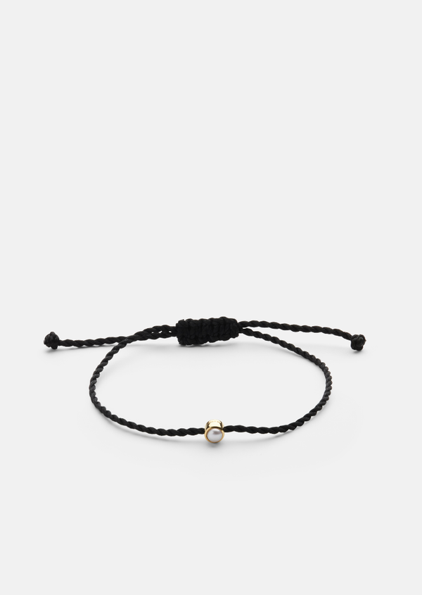 Cord Bracelet Pearl - Black