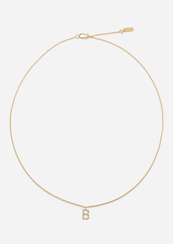 Pavé Letter - Gold Vermeil - B