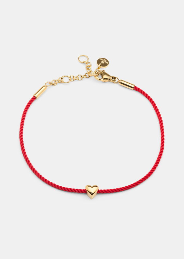 Heart Thread Bracelet – Red