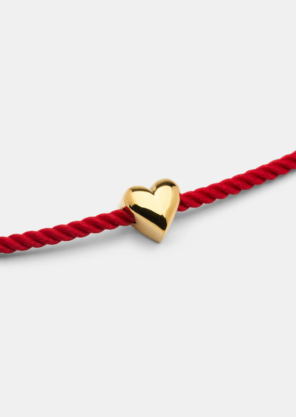 Heart Thread Bracelet – Red