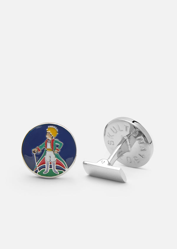 Le Petit Prince x Skultuna - Enamel Cufflinks - Silver Plated