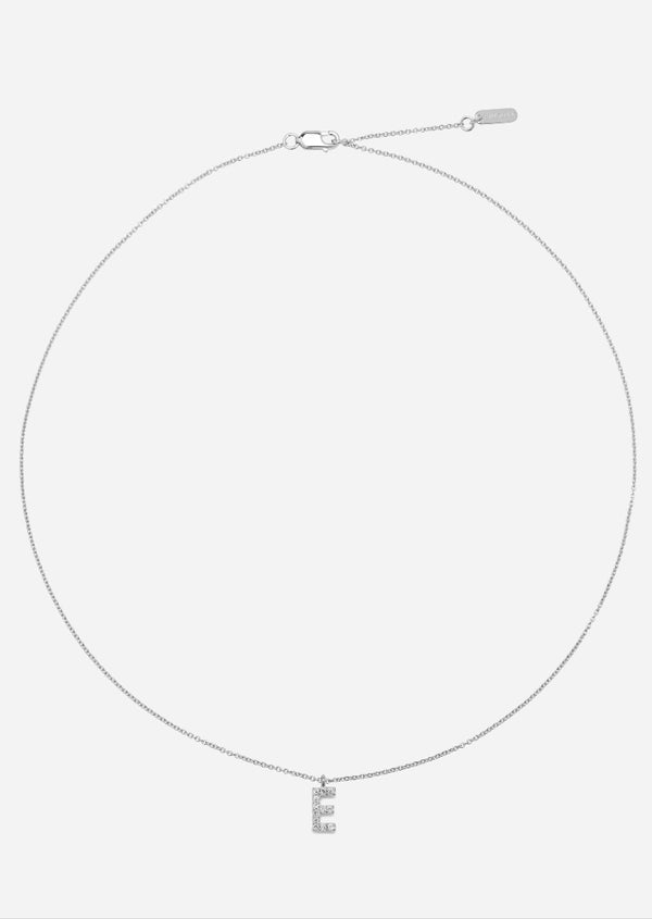 Pavé Letter - Sterling Silver - E