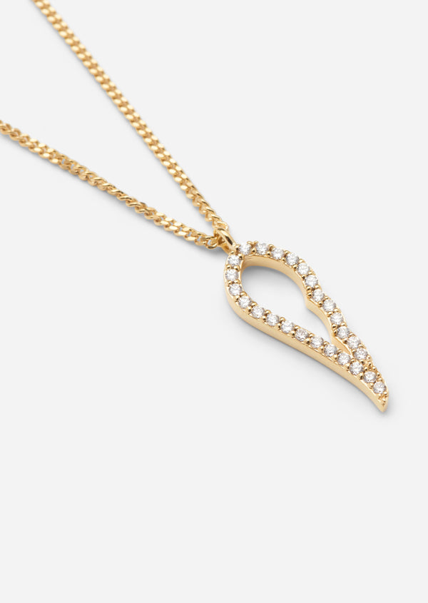 Pavé Series - Angel Necklace - Gold Vermeil