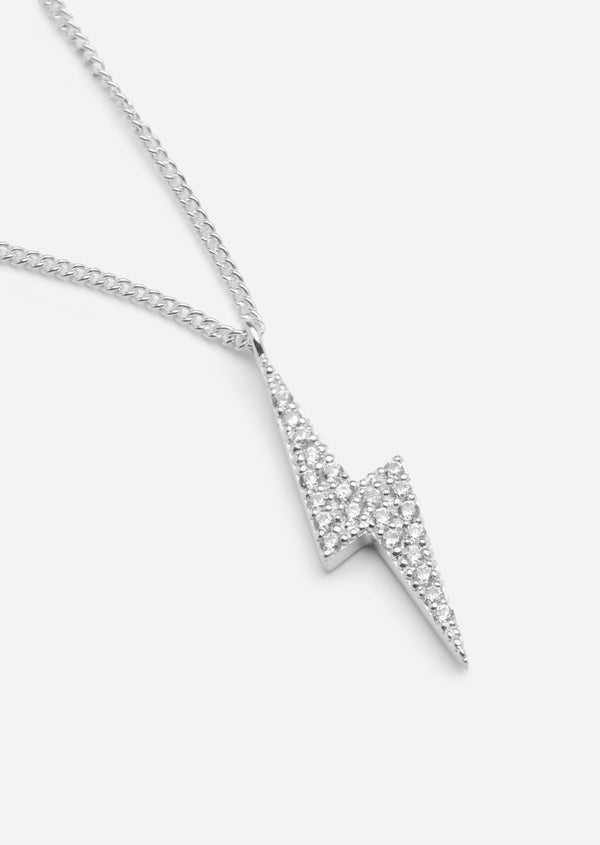 Pavé Series - Lightning Necklace - Sterling Silver
