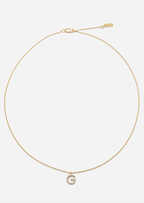 Pavé Letter - Gold Vermeil - G
