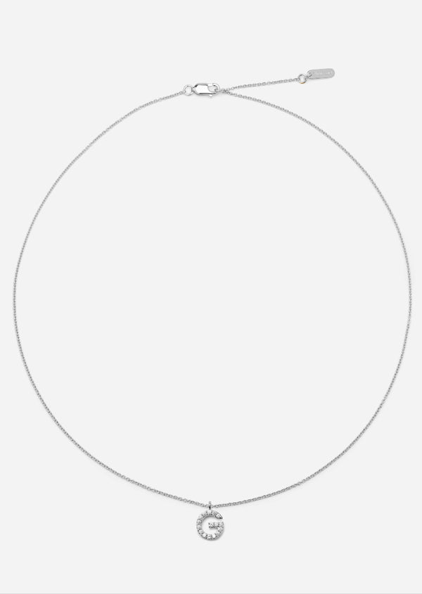 Pavé Letter - Sterling Silver - G