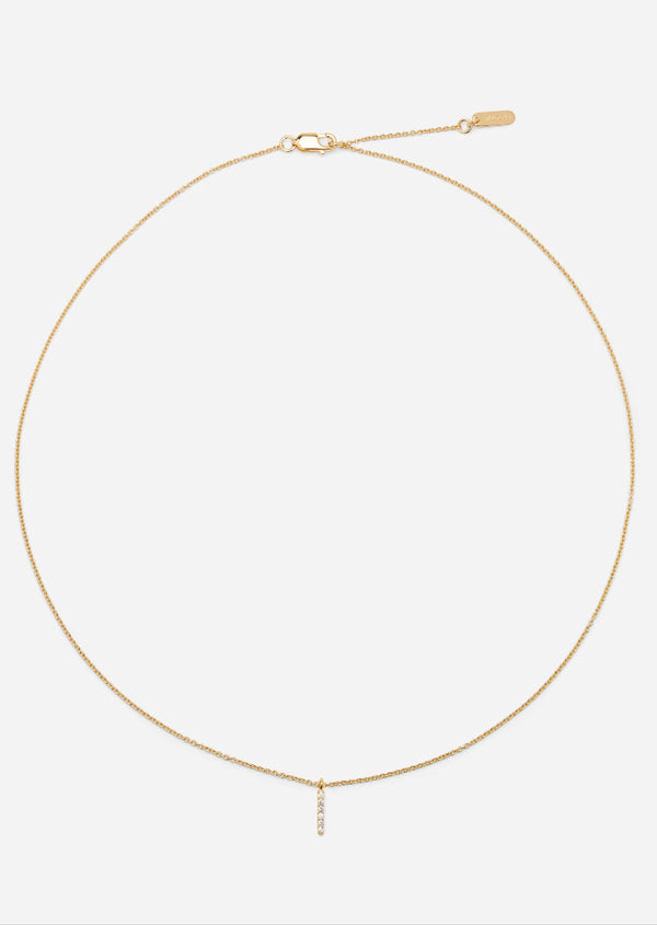 Pavé Letter - Gold Vermeil - I