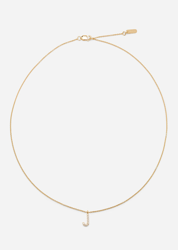 Pavé Letter - Gold Vermeil - J