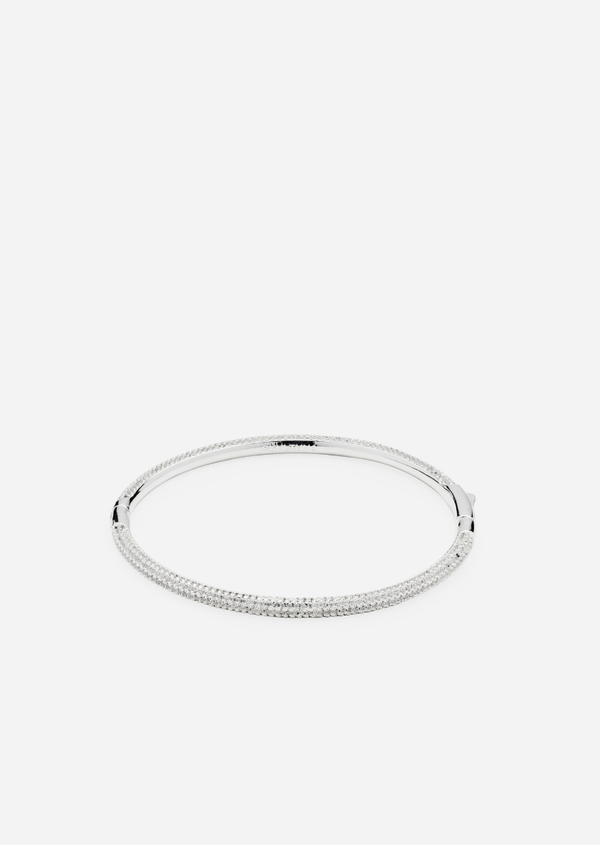 Simplicity Pavé Bangle - Silver Plated