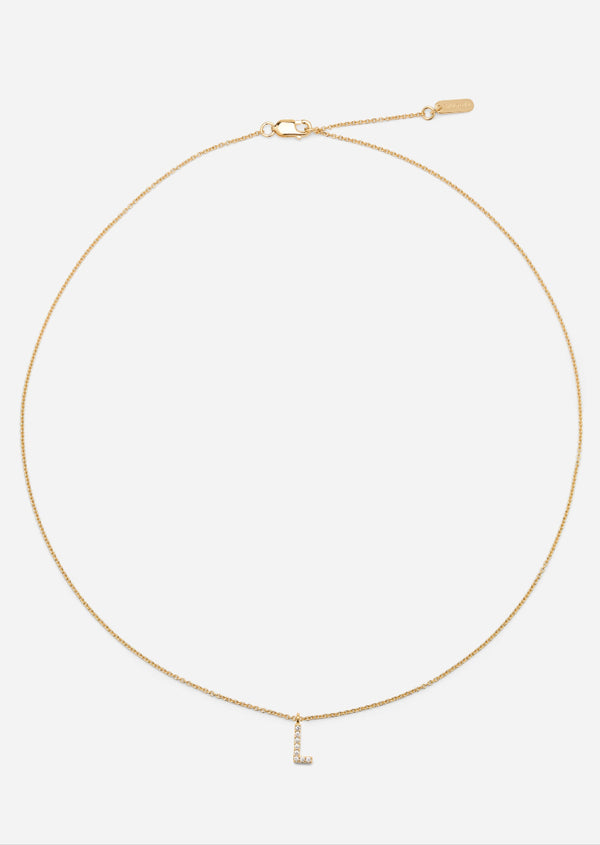Pavé Letter - Gold Vermeil - L