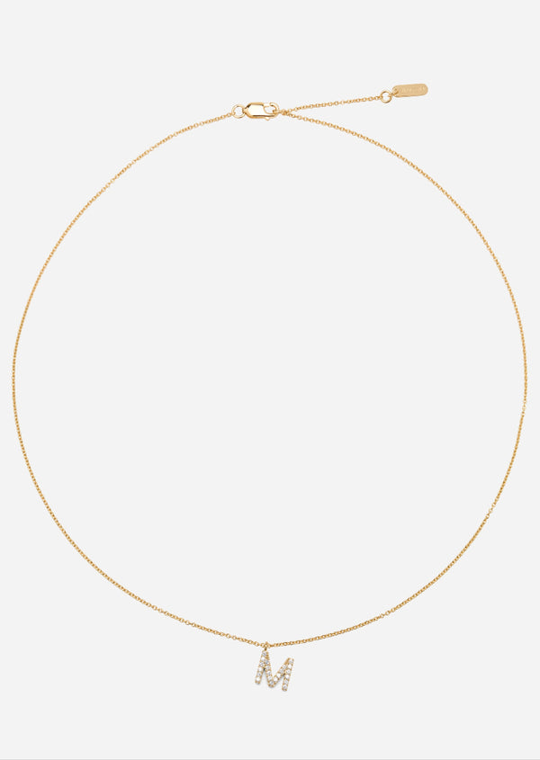 Pavé Letter - Gold Vermeil - M