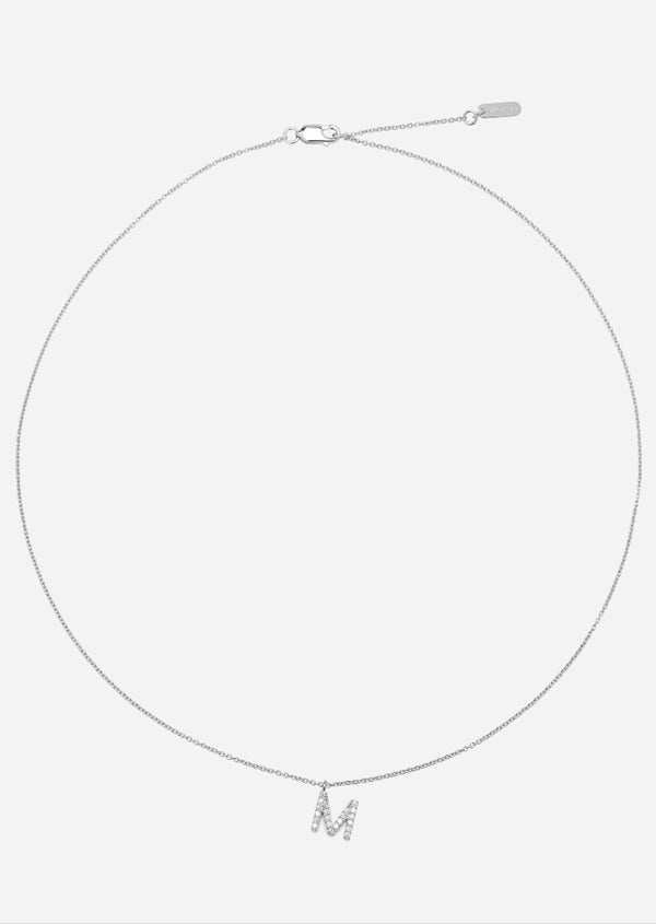 Pavé Letter - Sterling Silver - M