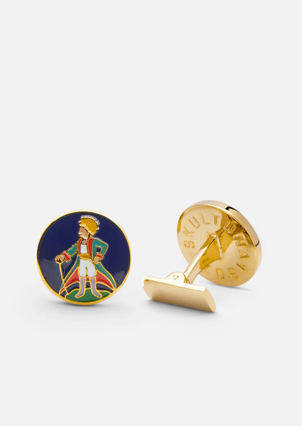 Le Petit Prince x Skultuna - Enamel Cufflinks - Gold Plated