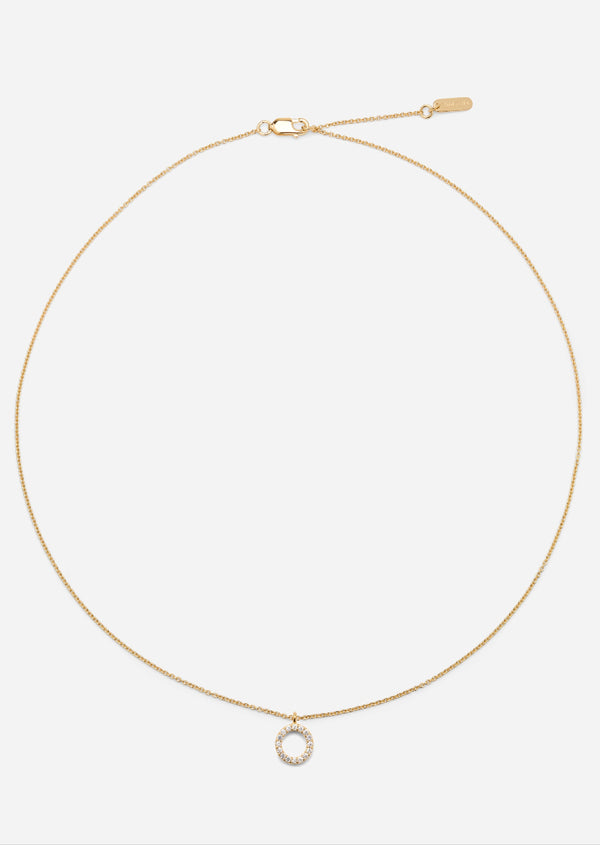 Pavé Letter - Gold Vermeil - O