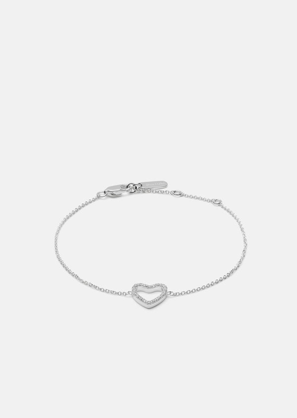 Skultuna Pavé Series - Heart Bracelet - Sterling Silver