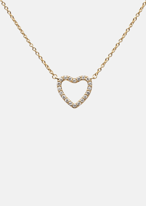 Skultuna Pavé Series - Heart Necklace - Gold Vermeil