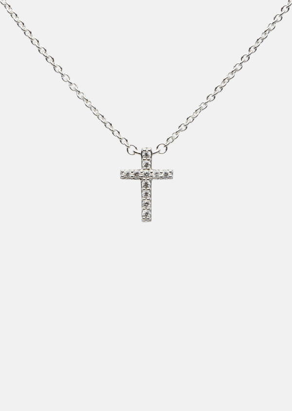 Skultuna Pavé Series - Cross Necklace - Sterling Silver