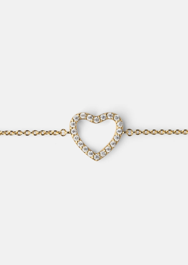Skultuna Pavé Series - Heart Bracelet - Gold Vermeil