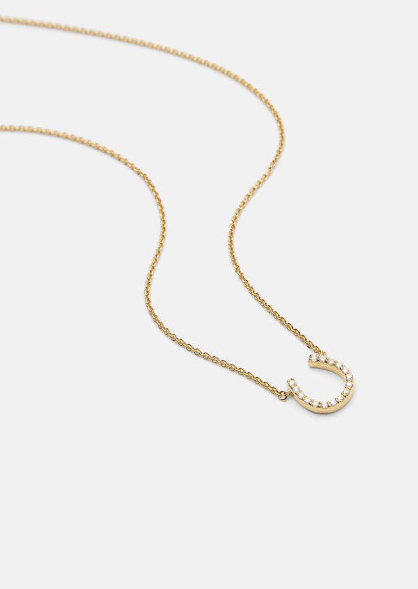 Skultuna Pavé Series - Horse Shoe Necklace - Gold Vermeil