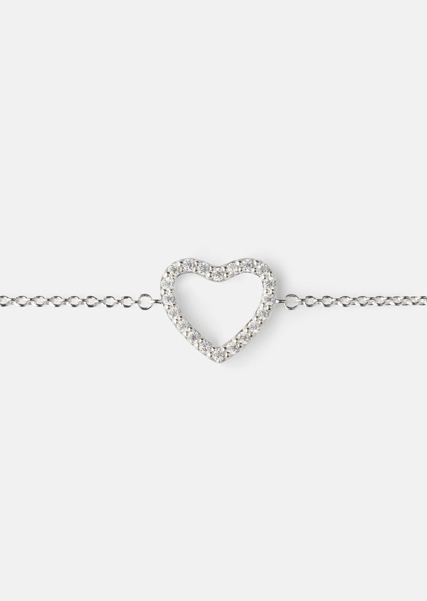 Skultuna Pavé Series - Heart Bracelet - Sterling Silver
