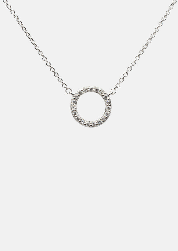 Skultuna Pavé Series - Circle Necklace - Sterling Silver