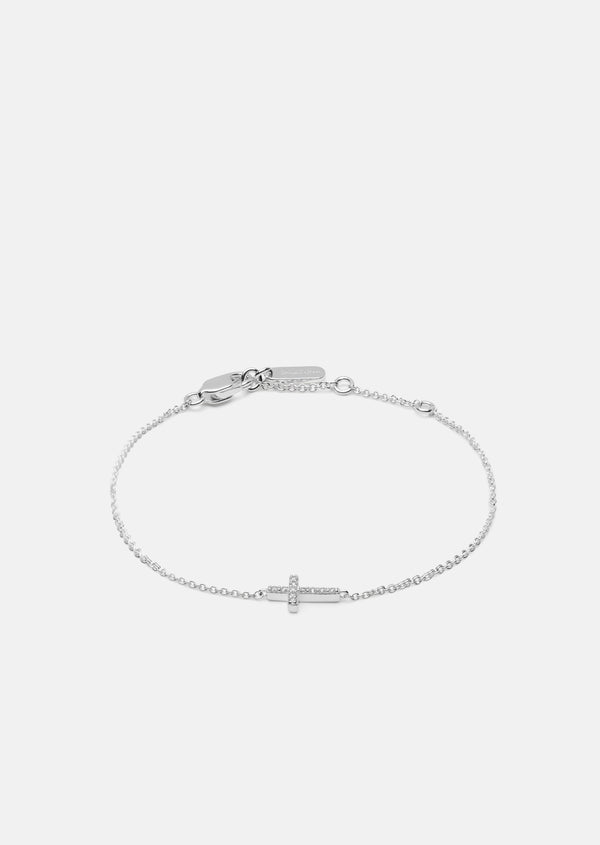 Skultuna Pavé Series - Cross Bracelet - Sterling Silver