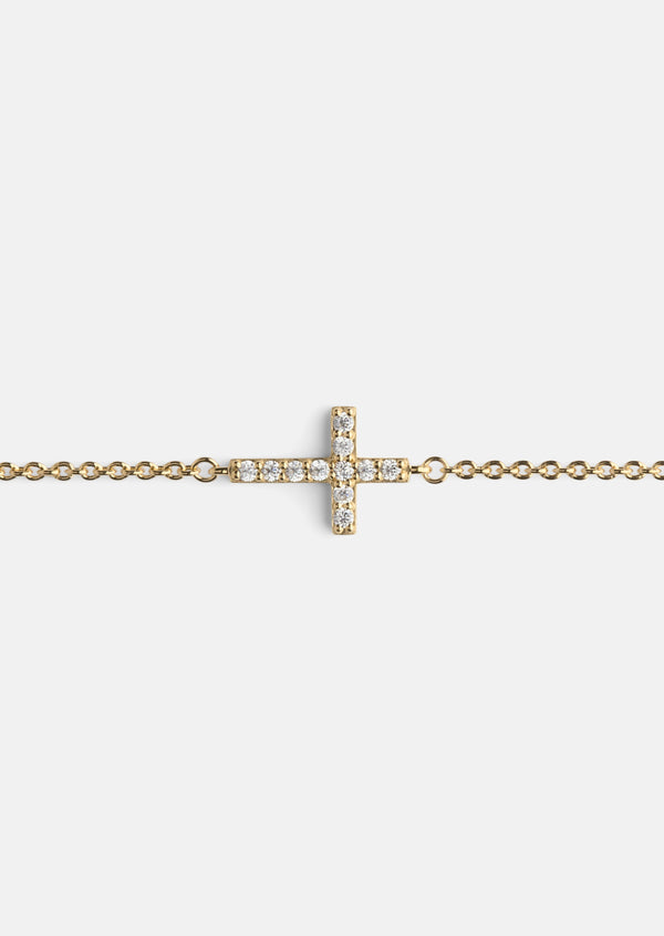 Skultuna Pavé Series - Cross Bracelet - Gold Vermeil