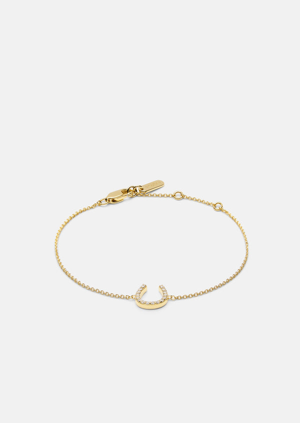 Skultuna Pavé Series - Horse Shoe Bracelet - Gold Vermeil