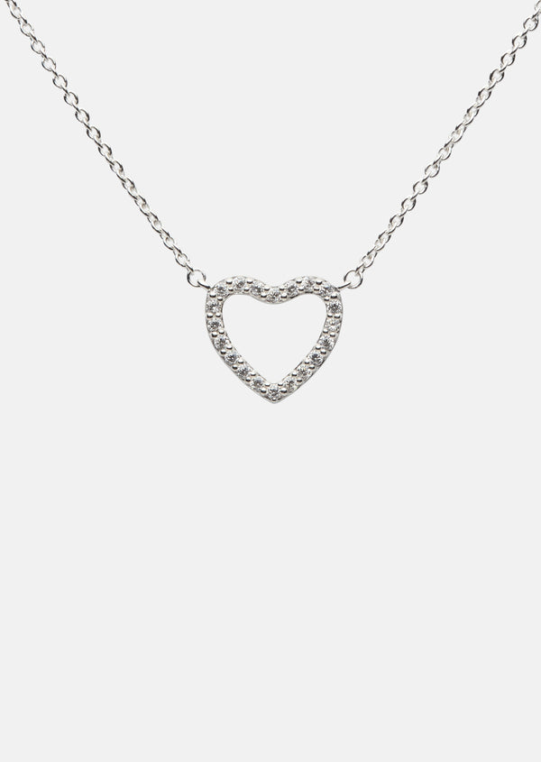 Skultuna Pavé Series - Heart Necklace - Sterling Silver