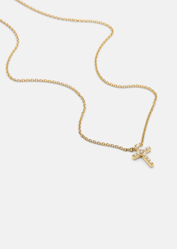 Skultuna Pavé Series - Cross Necklace - Gold Vermeil