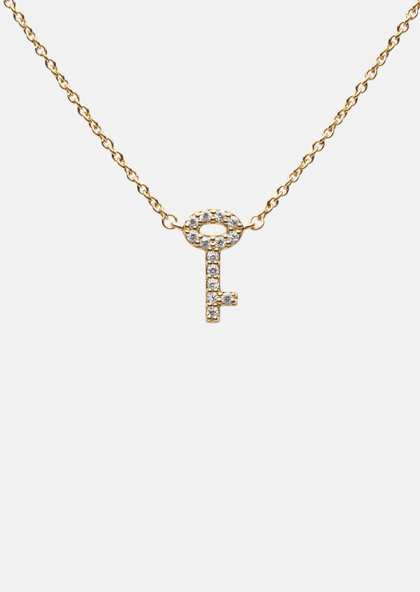 Skultuna Pavé Series - Key Necklace - Gold Vermeil