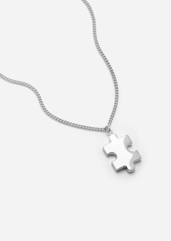 Project Playground Puzzle Necklace - Silver Plated