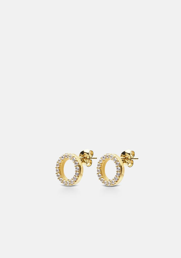 Skultuna Pavé Series -  Gold Vermeil - Circle Earrings