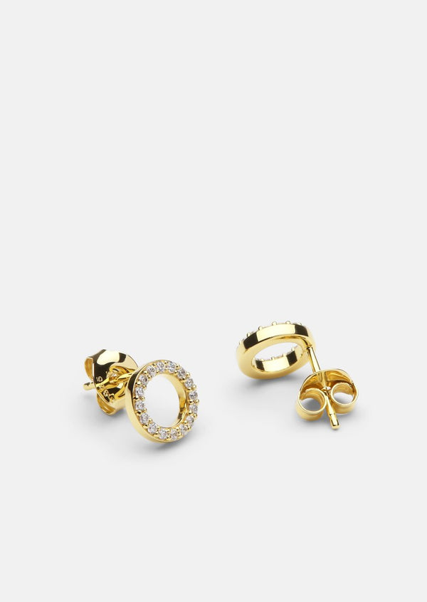 Skultuna Pavé Series -  Gold Vermeil - Circle Earrings