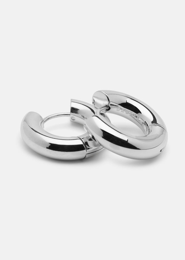 Hoop Earrings - Silver Plated - Large