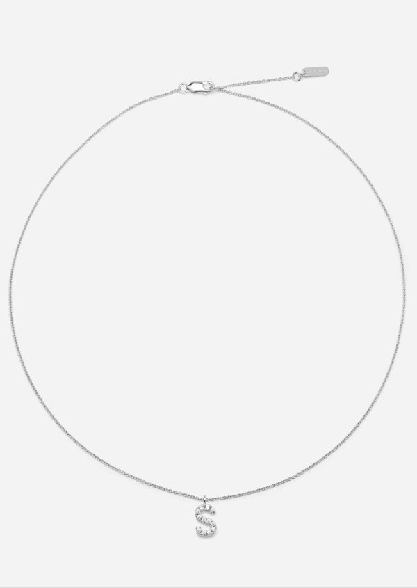 Pavé Letter - Sterling Silver - S