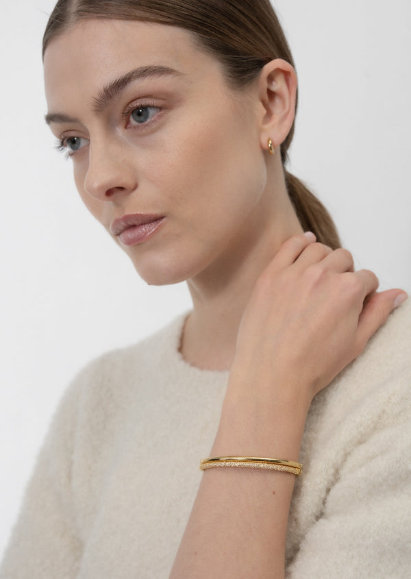 Simplicity Plain Bangle - Gold Plated