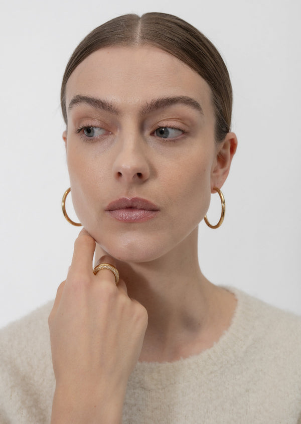Simplicity Plain Hoop Earrings - Gold Plated - XL