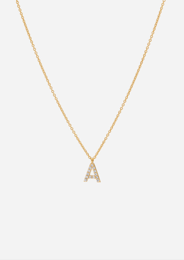 Pavé Letter - Gold Vermeil - A